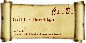 Csillik Dorottya névjegykártya